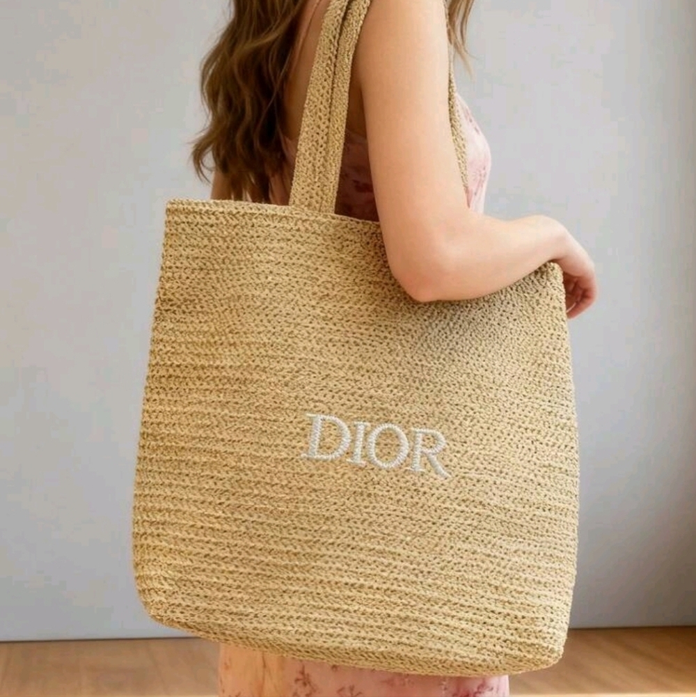 Dior Beige Woven Straw Tote Bag VIP GWP